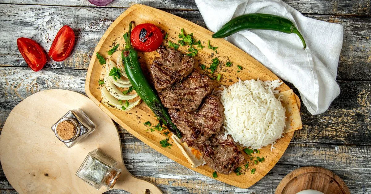 beef pepper steak with rice