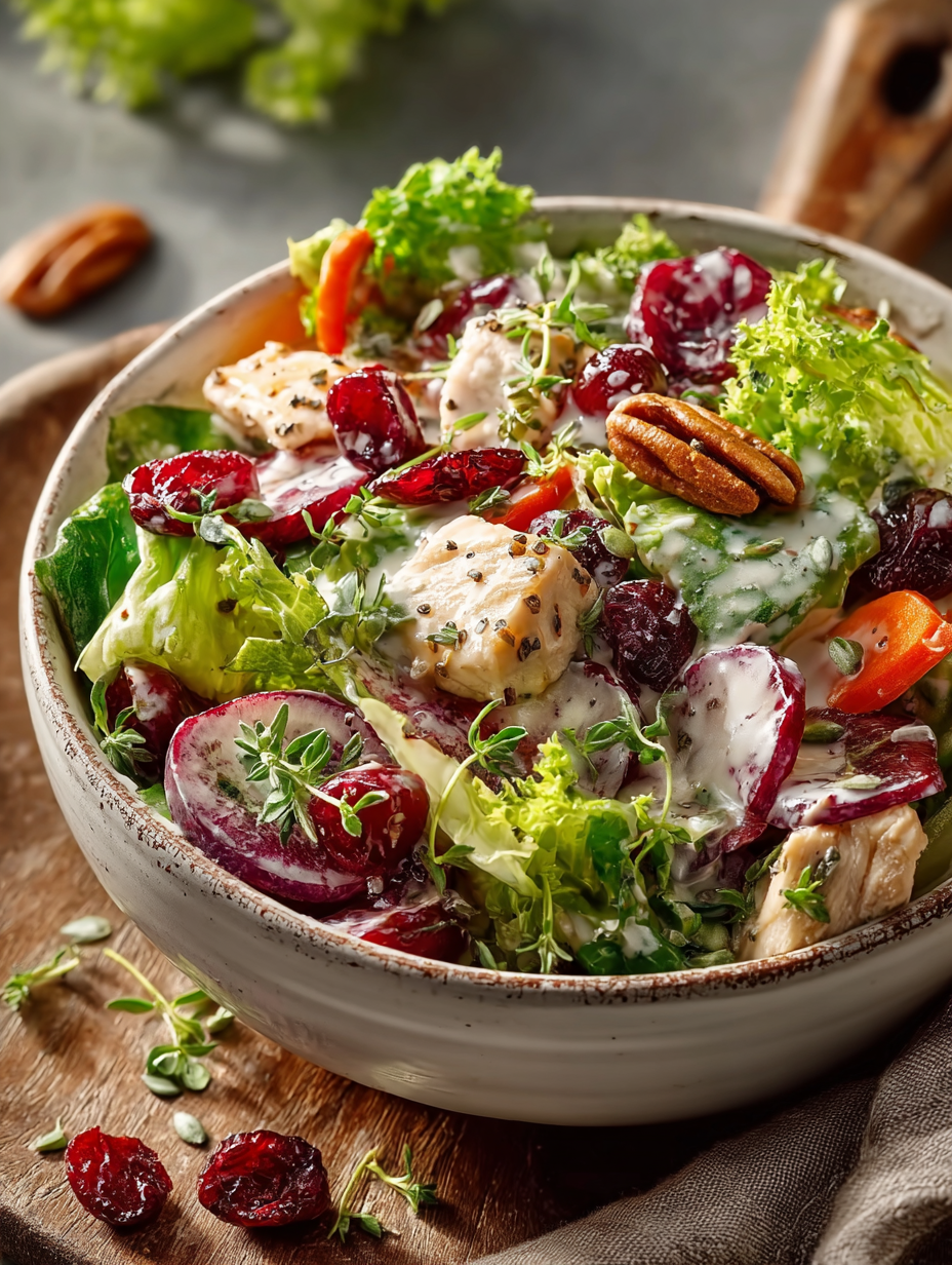 Apple Cranberry Chicken Salad preparation