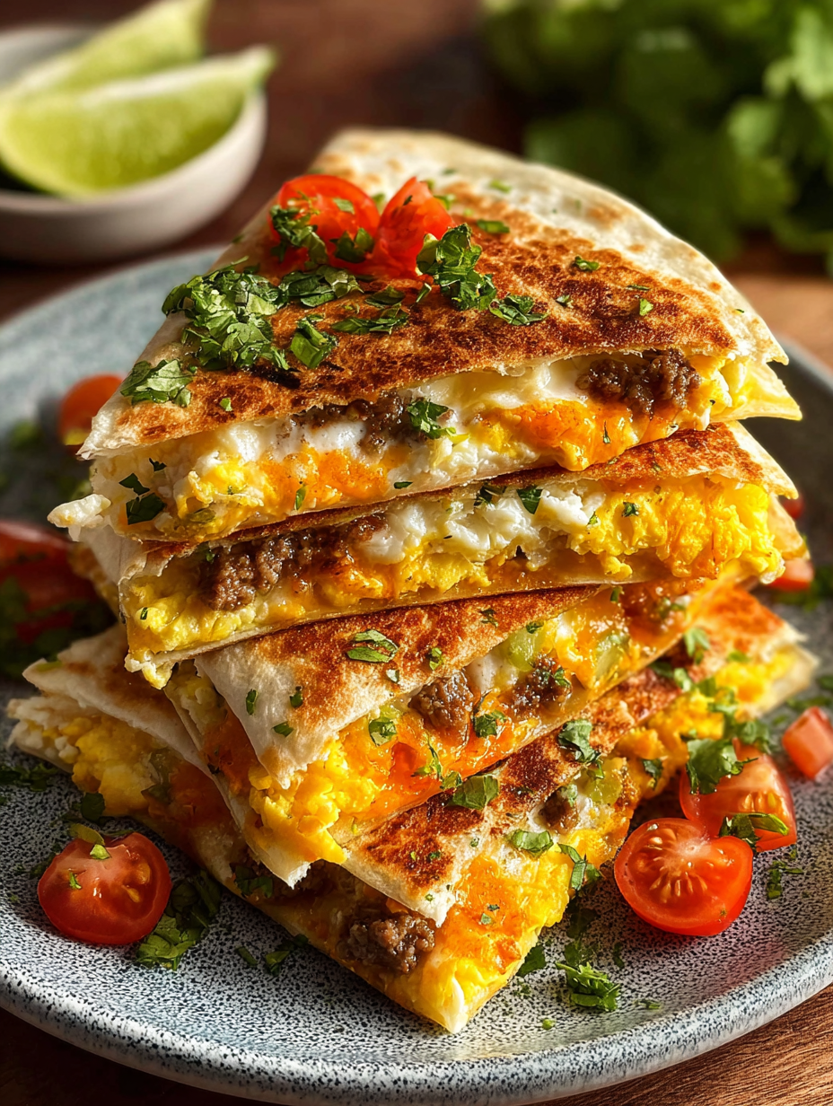 Breakfast Quesadilla preparation
