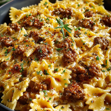 Cajun Cream Cheese Alfredo Bowties With Spiced Ground Beef