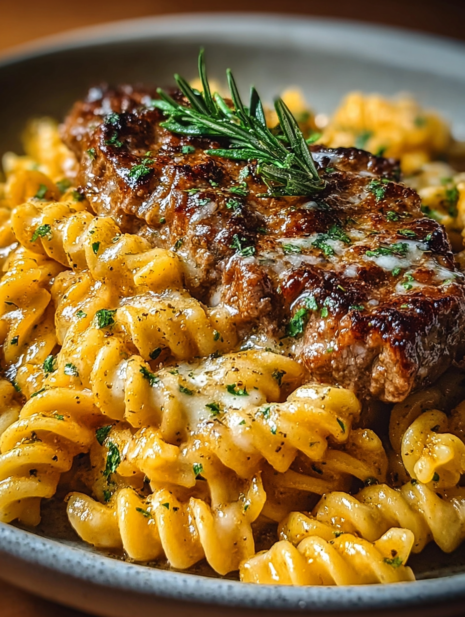 Creamy High Protein Beef Pasta preparation