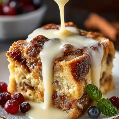 Decadent Old Fashioned Bread Pudding With Vanilla Sauce Bliss