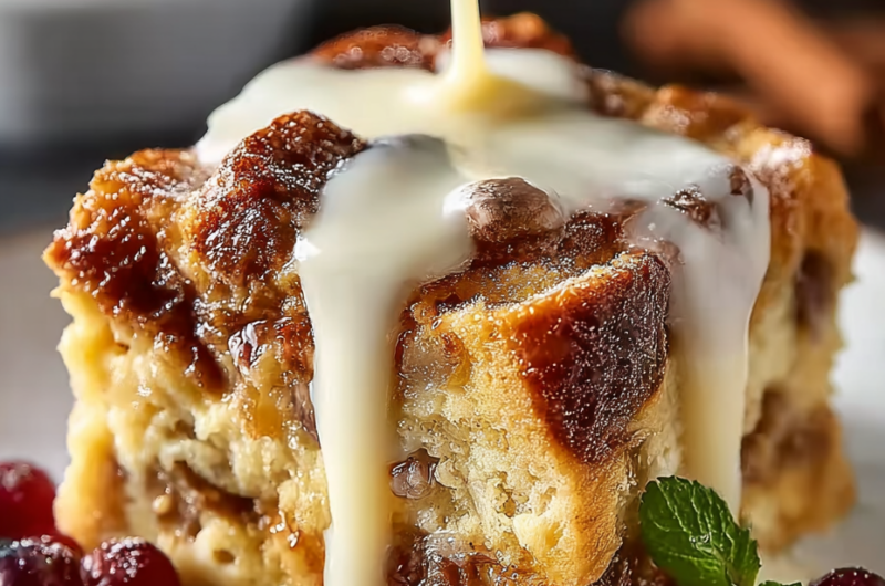 Decadent Old Fashioned Bread Pudding With Vanilla Sauce Bliss