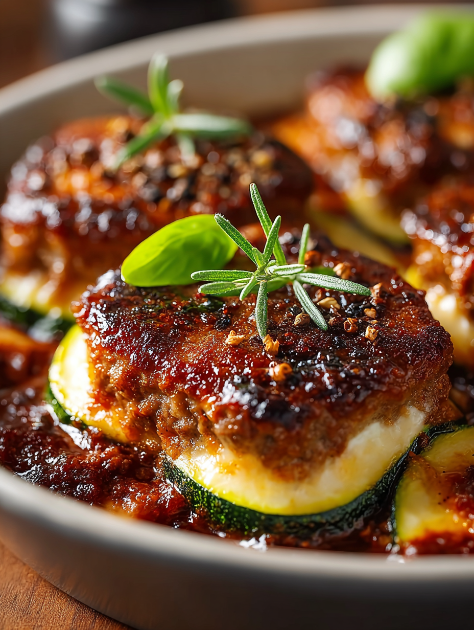 Ground Beef and Zucchini Casserole preparation