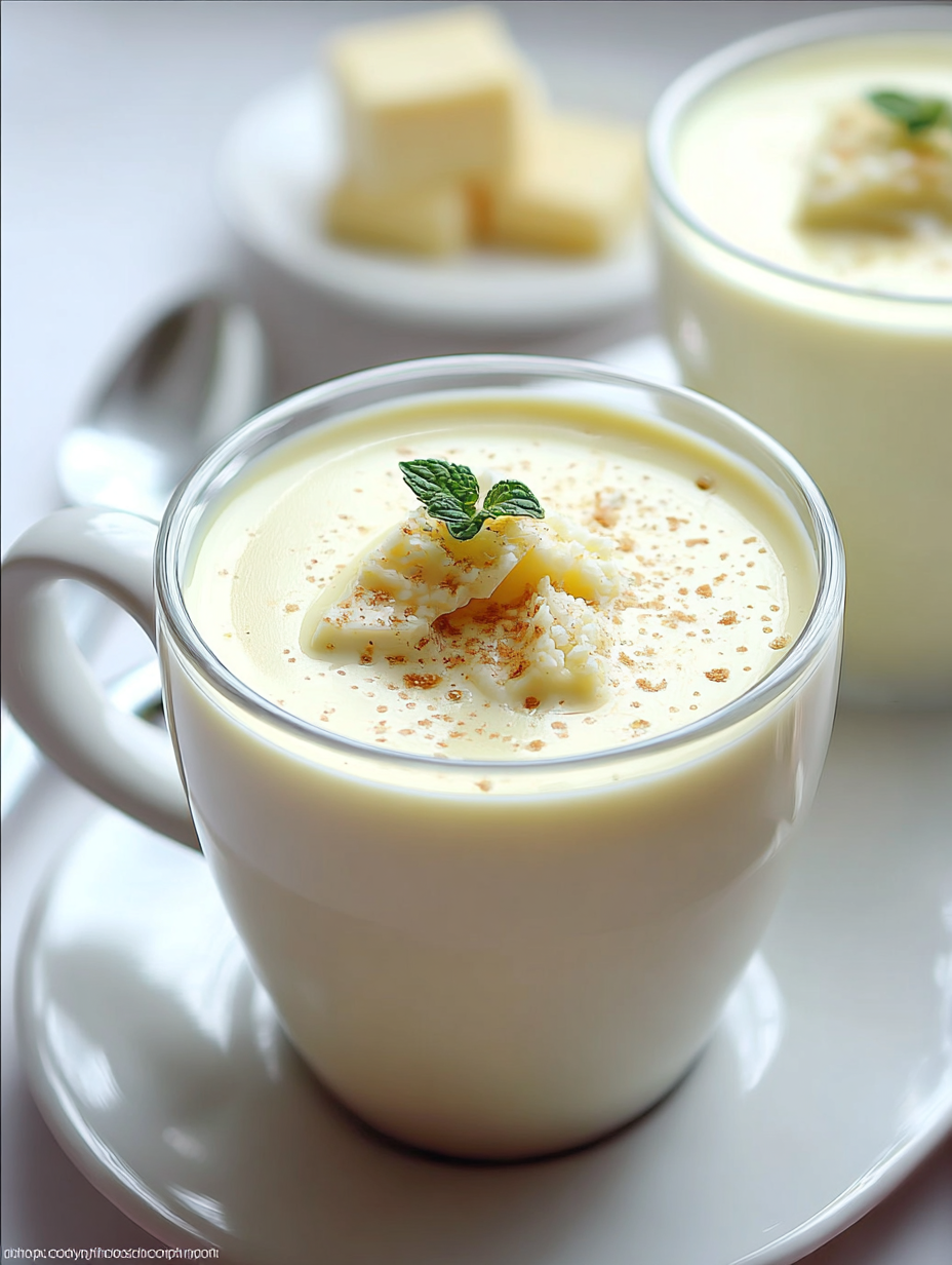 Homemade White Hot Chocolate preparation