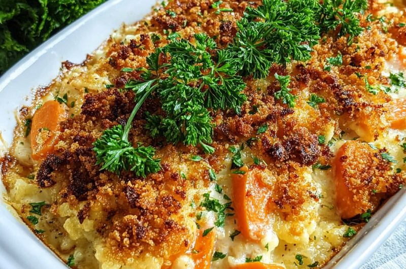 Irresistible Carrots Au Gratin With a Spicy Crunch Topping