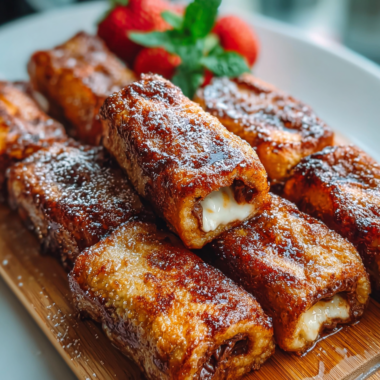 Sweet Nutella Stuffed French Toast Roll Ups