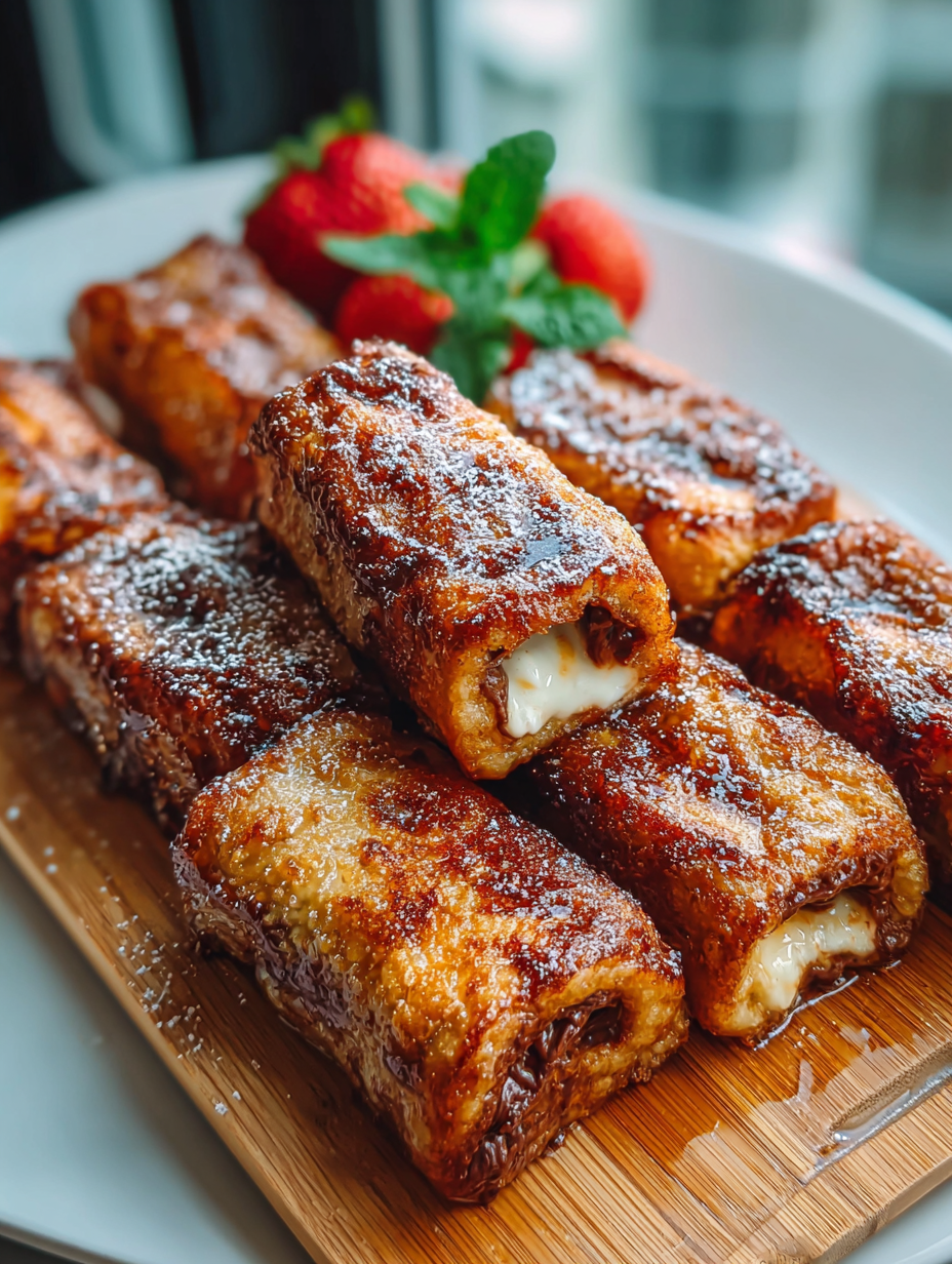Sweet Nutella Stuffed French Toast Roll Ups – Easy Recipe