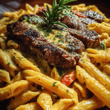 Creamy Bold Garlic Butter Pepper Jack Steak Penne