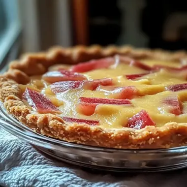 Deliciously Easy Crustless Rhubarb Custard Pie Recipe
