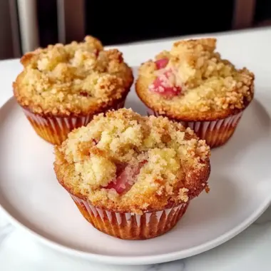 Healthy Rhubarb Crumble Muffins for Cozy Mornings