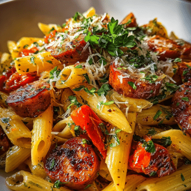 One Pan Smoky Cajun Butter Sausage Penne