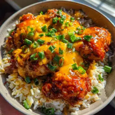 One Pan Sticky Buffalo Ranch Chicken and Rice