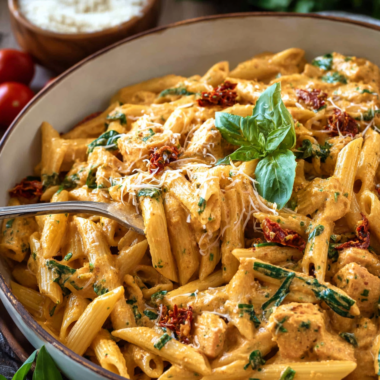 Pesto and Sun Dried Tomato Pasta