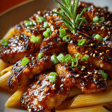 Sticky Honey Chili Garlic Butter Chicken Penne
