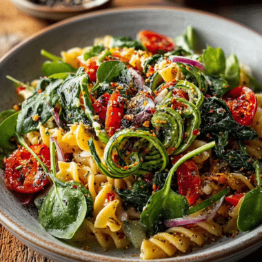 Zesty Spinach Pasta Salad